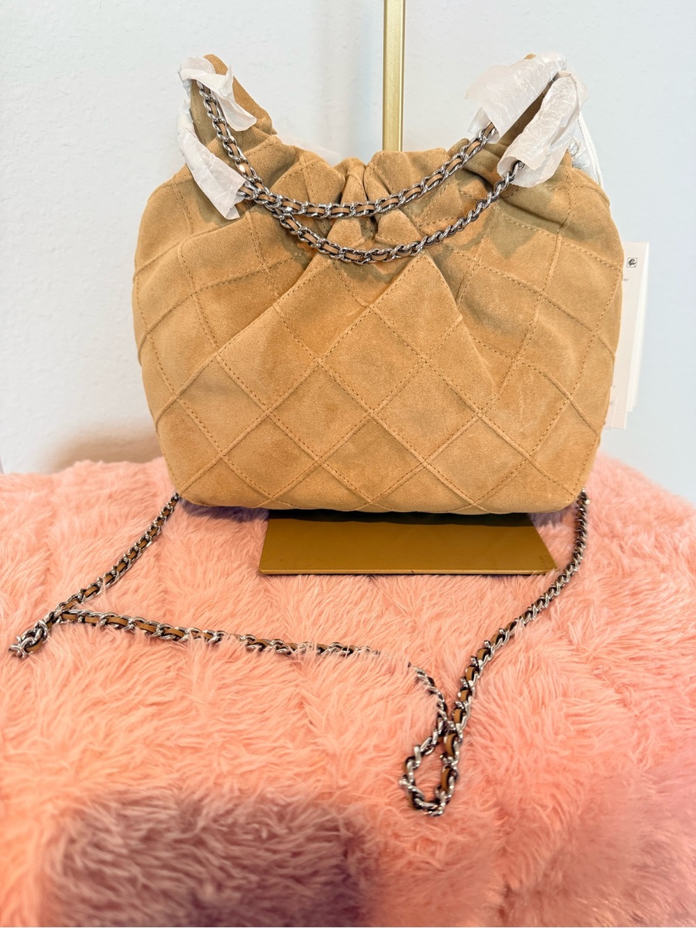 Tory Burch Fleming Mini Hobo in color Stone
